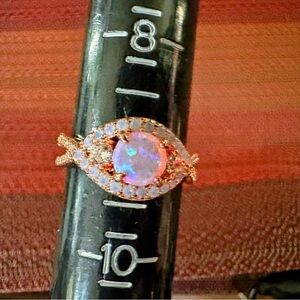 Fragrant Jewels Iridescent Opal and Gold Ring